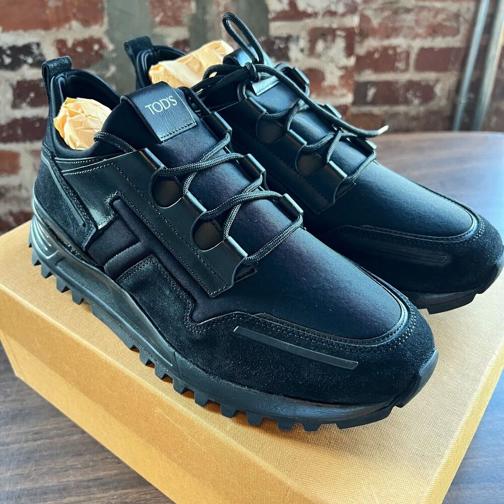 Tod's Men's Allacciata Black Sport Sneakers NIB $490 EUR 6.5 Fits like US 8-8.5